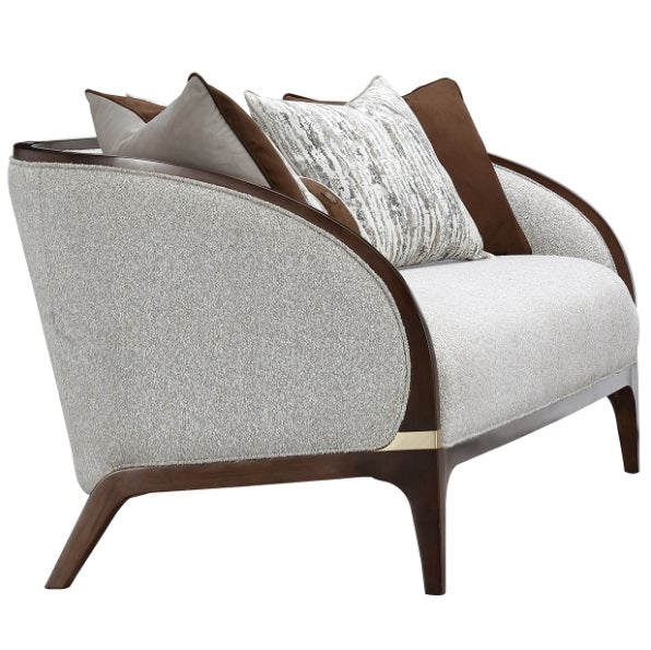 AICO Furniture Houston Sofa Pebble in Walnut - Furniture Land (Milwaukee, WI)