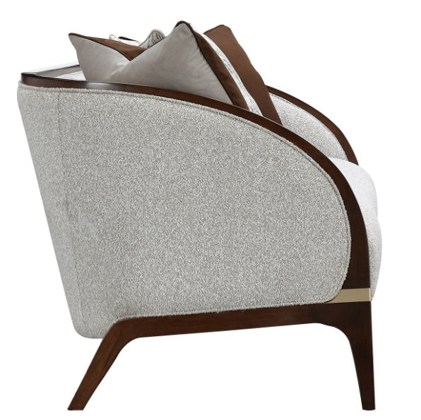 AICO Furniture Houston Sofa Pebble in Walnut - Furniture Land (Milwaukee, WI)