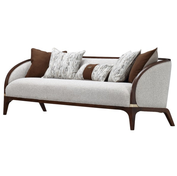 AICO Furniture Houston Sofa Pebble in Walnut - Furniture Land (Milwaukee, WI)