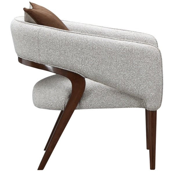 AICO Furniture Houston Accent Chair Pebble in Walnut - Furniture Land (Milwaukee, WI)