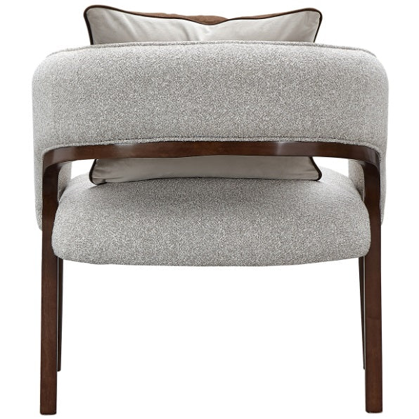 AICO Furniture Houston Accent Chair Pebble in Walnut - Furniture Land (Milwaukee, WI)
