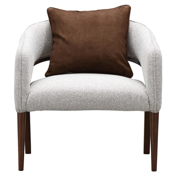 AICO Furniture Houston Accent Chair Pebble in Walnut - Furniture Land (Milwaukee, WI)