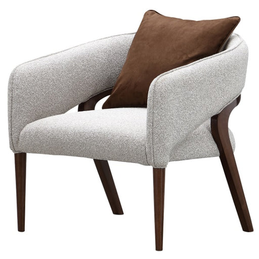 AICO Furniture Houston Accent Chair Pebble in Walnut - Furniture Land (Milwaukee, WI)