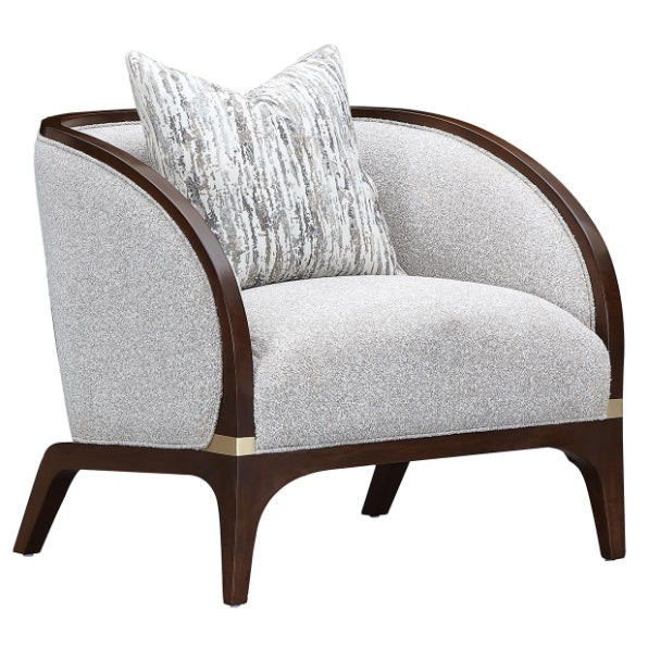 AICO Furniture Houston Matching Chair Pebble in Walnut - Furniture Land (Milwaukee, WI)