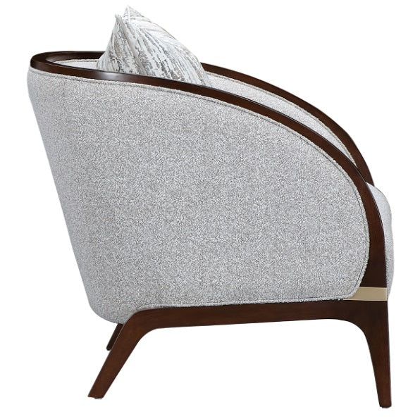 AICO Furniture Houston Matching Chair Pebble in Walnut - Furniture Land (Milwaukee, WI)