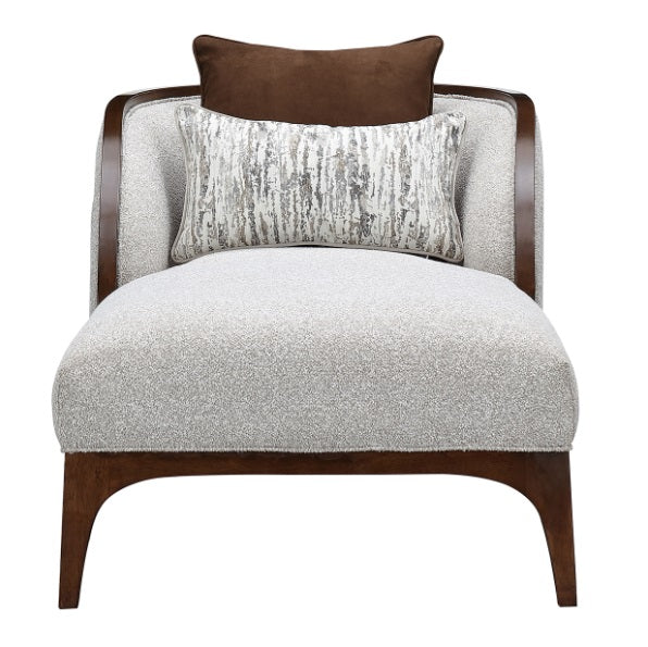 AICO Furniture Houston Chaise Pebble in Walnut - Furniture Land (Milwaukee, WI)