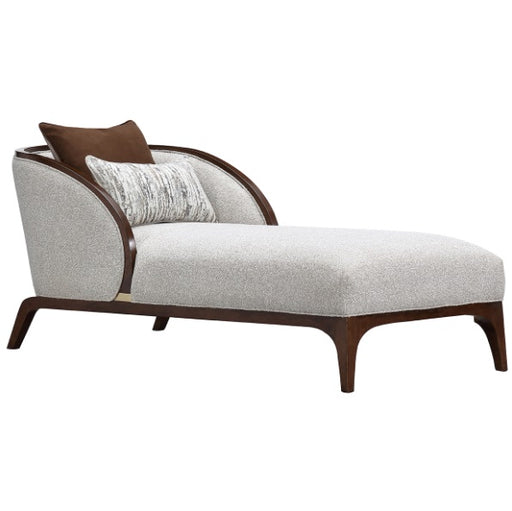 AICO Furniture Houston Chaise Pebble in Walnut - Furniture Land (Milwaukee, WI)