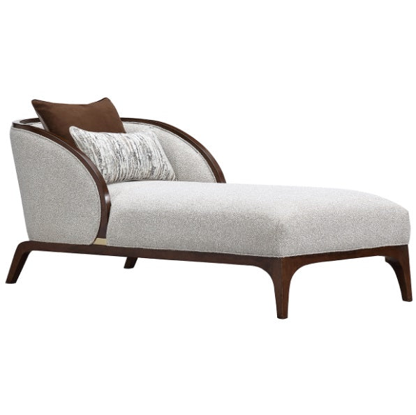 AICO Furniture Houston Chaise Pebble in Walnut - Furniture Land (Milwaukee, WI)
