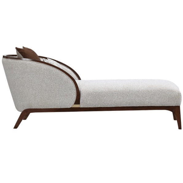 AICO Furniture Houston Chaise Pebble in Walnut - Furniture Land (Milwaukee, WI)
