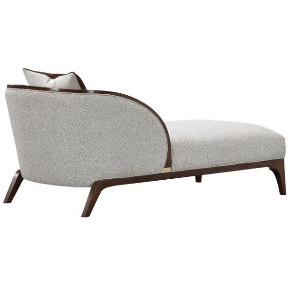 AICO Furniture Houston Chaise Pebble in Walnut - Furniture Land (Milwaukee, WI)