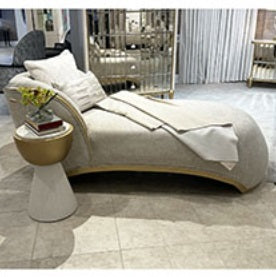 AICO Furniture Scotts Square Chairside Table in Light Champagne - Furniture Land (Milwaukee, WI)