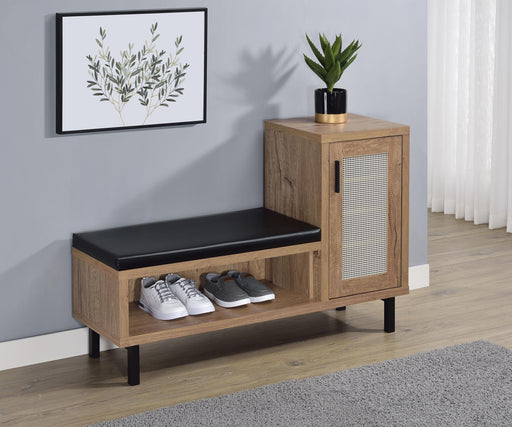 Teller 1-door Entryway Shoe Storage Cabinet Natural Oak - Furniture Land (Milwaukee, WI)