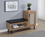 Teller 1-door Entryway Shoe Storage Cabinet Natural Oak - Furniture Land (Milwaukee, WI)