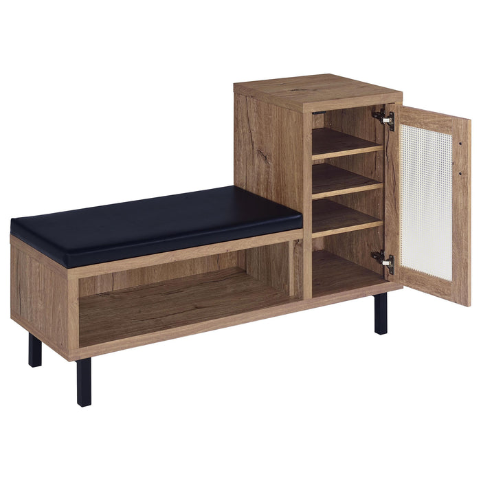 Teller 1-door Entryway Shoe Storage Cabinet Natural Oak - Furniture Land (Milwaukee, WI)