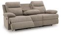 Side-Swipe Reclining Sofa with Drop Down Table - Furniture Land (Milwaukee, WI)