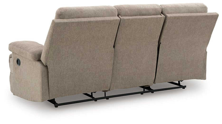 Side-Swipe Reclining Sofa with Drop Down Table - Furniture Land (Milwaukee, WI)