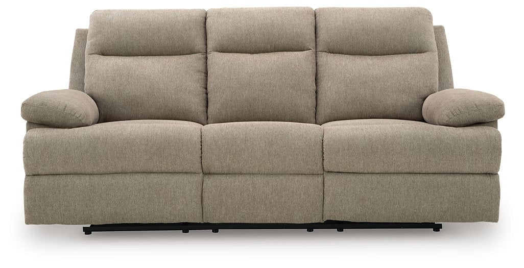 Side-Swipe Reclining Sofa with Drop Down Table - Furniture Land (Milwaukee, WI)