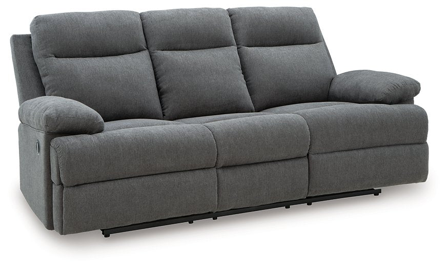 Side-Swipe Reclining Sofa with Drop Down Table - Furniture Land (Milwaukee, WI)