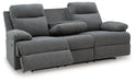 Side-Swipe Reclining Sofa with Drop Down Table - Furniture Land (Milwaukee, WI)
