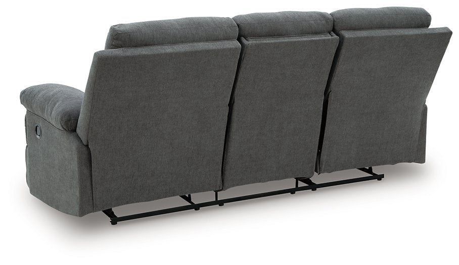 Side-Swipe Reclining Sofa with Drop Down Table - Furniture Land (Milwaukee, WI)