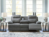 Side-Swipe Reclining Sofa with Drop Down Table - Furniture Land (Milwaukee, WI)