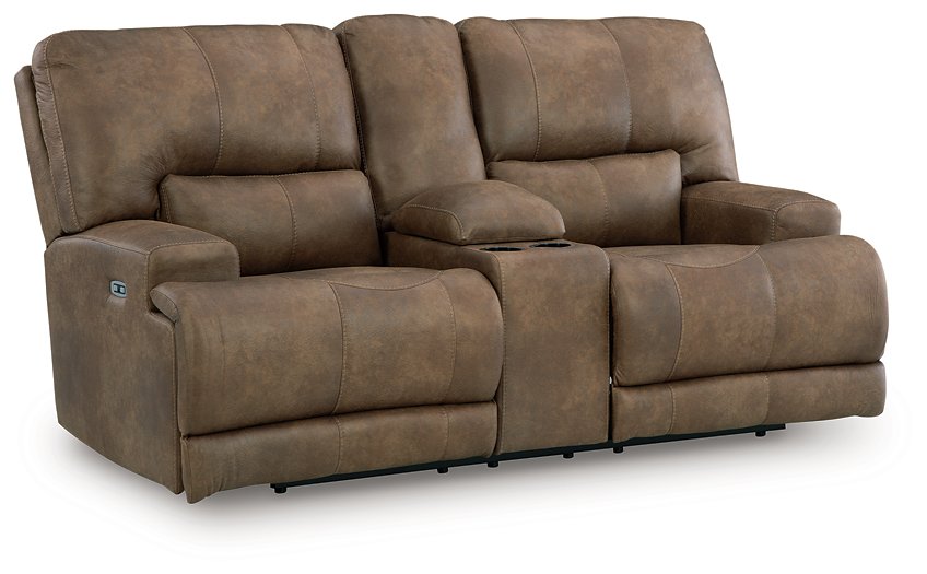 Beckley Place Power Reclining Loveseat with Console - Furniture Land (Milwaukee, WI)
