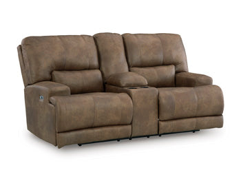 Beckley Place Power Reclining Loveseat with Console - Furniture Land (Milwaukee, WI)