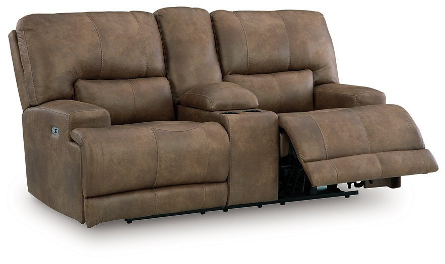 Beckley Place Power Reclining Loveseat with Console - Furniture Land (Milwaukee, WI)