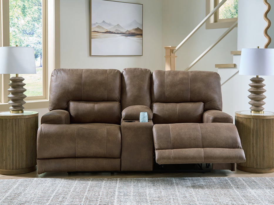 Beckley Place Power Reclining Loveseat with Console - Furniture Land (Milwaukee, WI)