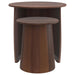 Yency 2-piece Round Mango Wood Nesting Table Set Dark Brown - Furniture Land (Milwaukee, WI)