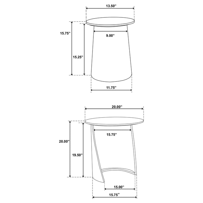 Yency 2-piece Round Mango Wood Nesting Table Set Dark Brown - Furniture Land (Milwaukee, WI)
