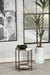 Noemie Round Accent Table with Marble Top White and Gunmetal - Furniture Land (Milwaukee, WI)