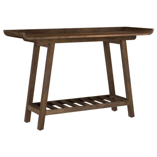 Ornelas 46-inch Console Table with Slatted Shelf Mango Brown - Furniture Land (Milwaukee, WI)