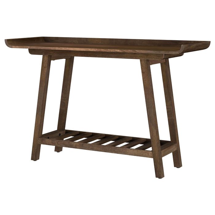 Ornelas 46-inch Console Table with Slatted Shelf Mango Brown - Furniture Land (Milwaukee, WI)