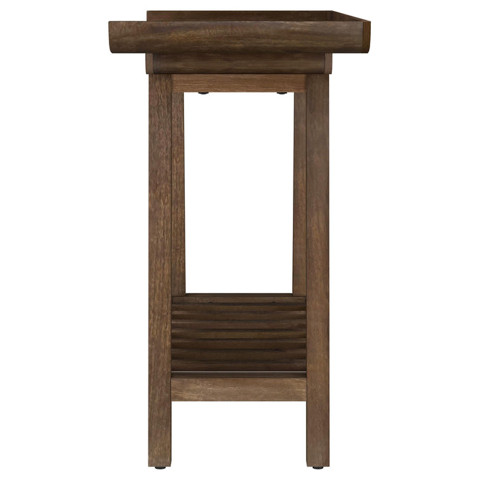 Ornelas 46-inch Console Table with Slatted Shelf Mango Brown - Furniture Land (Milwaukee, WI)