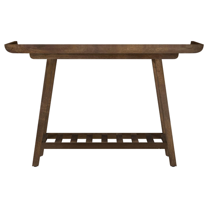 Ornelas 46-inch Console Table with Slatted Shelf Mango Brown - Furniture Land (Milwaukee, WI)