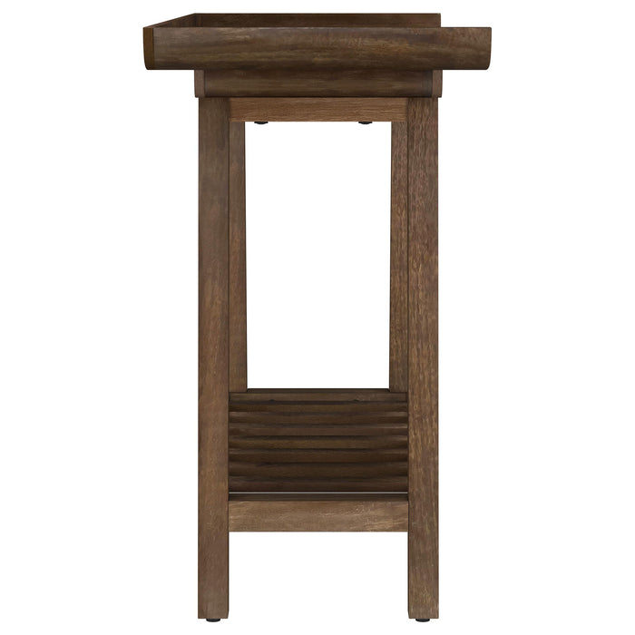 Ornelas 46-inch Console Table with Slatted Shelf Mango Brown - Furniture Land (Milwaukee, WI)