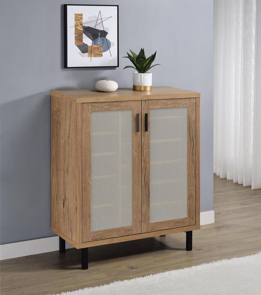 Teller 2-door Shoe Storage Cabinet Natural Oak - Furniture Land (Milwaukee, WI)