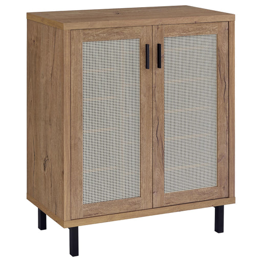Teller 2-door Shoe Storage Cabinet Natural Oak - Furniture Land (Milwaukee, WI)