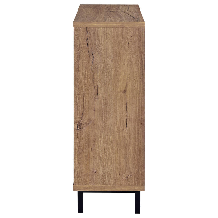 Teller 2-door Shoe Storage Cabinet Natural Oak - Furniture Land (Milwaukee, WI)