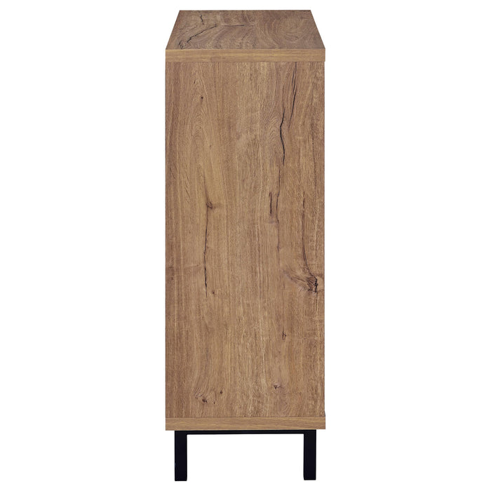 Teller 2-door Shoe Storage Cabinet Natural Oak - Furniture Land (Milwaukee, WI)