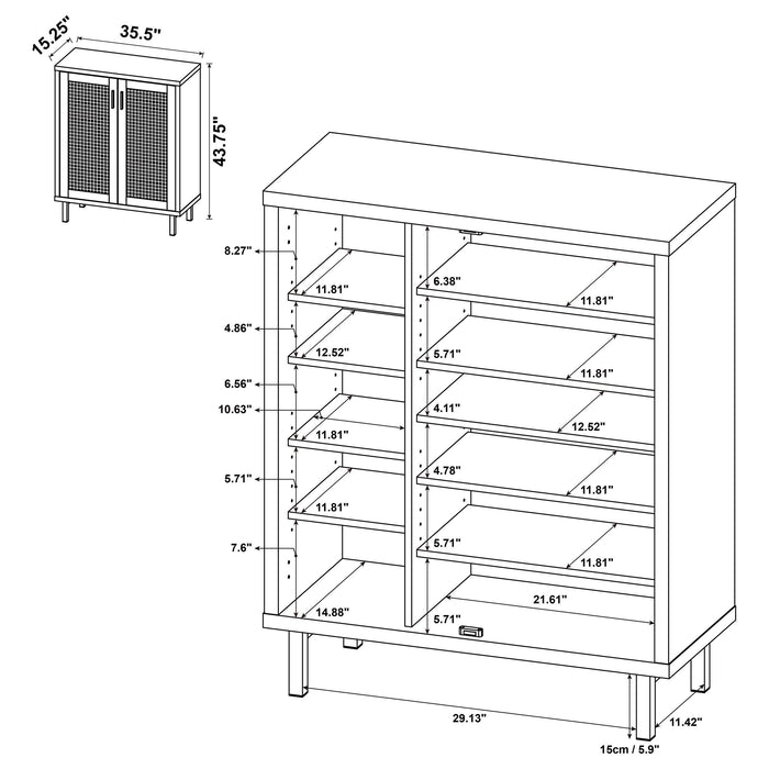 Teller 2-door Shoe Storage Cabinet Natural Oak - Furniture Land (Milwaukee, WI)