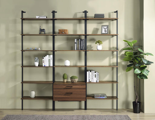 Owens 3-piece 96-inch Wall Mounted Bookshelf Set Walnut - Furniture Land (Milwaukee, WI)