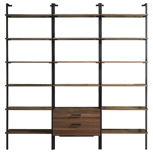 Owens 3-piece 96-inch Wall Mounted Bookshelf Set Walnut - Furniture Land (Milwaukee, WI)