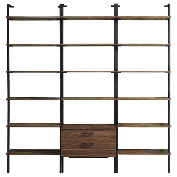 Owens 3-piece 96-inch Wall Mounted Bookshelf Set Walnut - Furniture Land (Milwaukee, WI)
