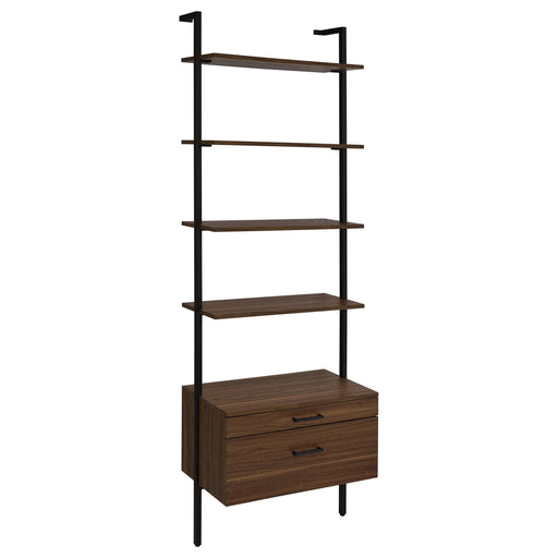 Owens 96-inch 4-shelf Storage Wall Bookshelf Walnut - Furniture Land (Milwaukee, WI)