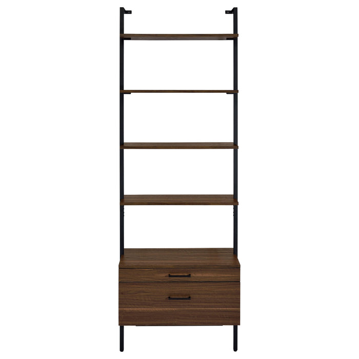 Owens 96-inch 4-shelf Storage Wall Bookshelf Walnut - Furniture Land (Milwaukee, WI)
