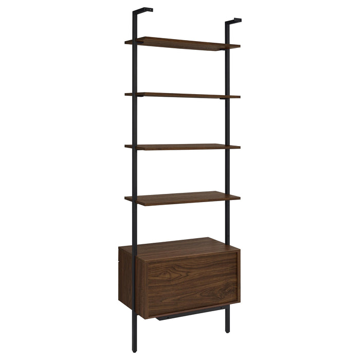 Owens 96-inch 4-shelf Storage Wall Bookshelf Walnut - Furniture Land (Milwaukee, WI)
