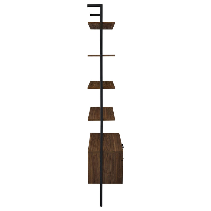 Owens 96-inch 4-shelf Storage Wall Bookshelf Walnut - Furniture Land (Milwaukee, WI)