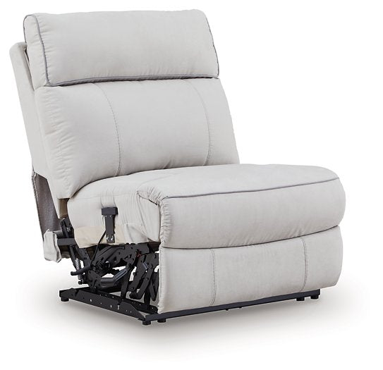 Social Pointe Reclining Sectional with Storage Console - Furniture Land (Milwaukee, WI)